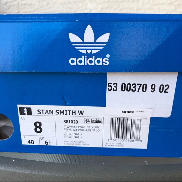 NIB StAn SMiTh ADiDas OriGinAls nAvY BLuE wHite - Picture 6 of 14
